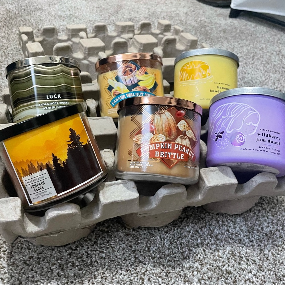 6, 3-wick candles